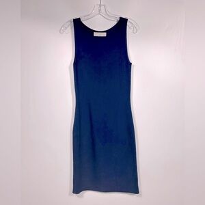 MM Lafleur The Vincent Midi Dress Ribbed Jardigan Knit Size S Navy Blue